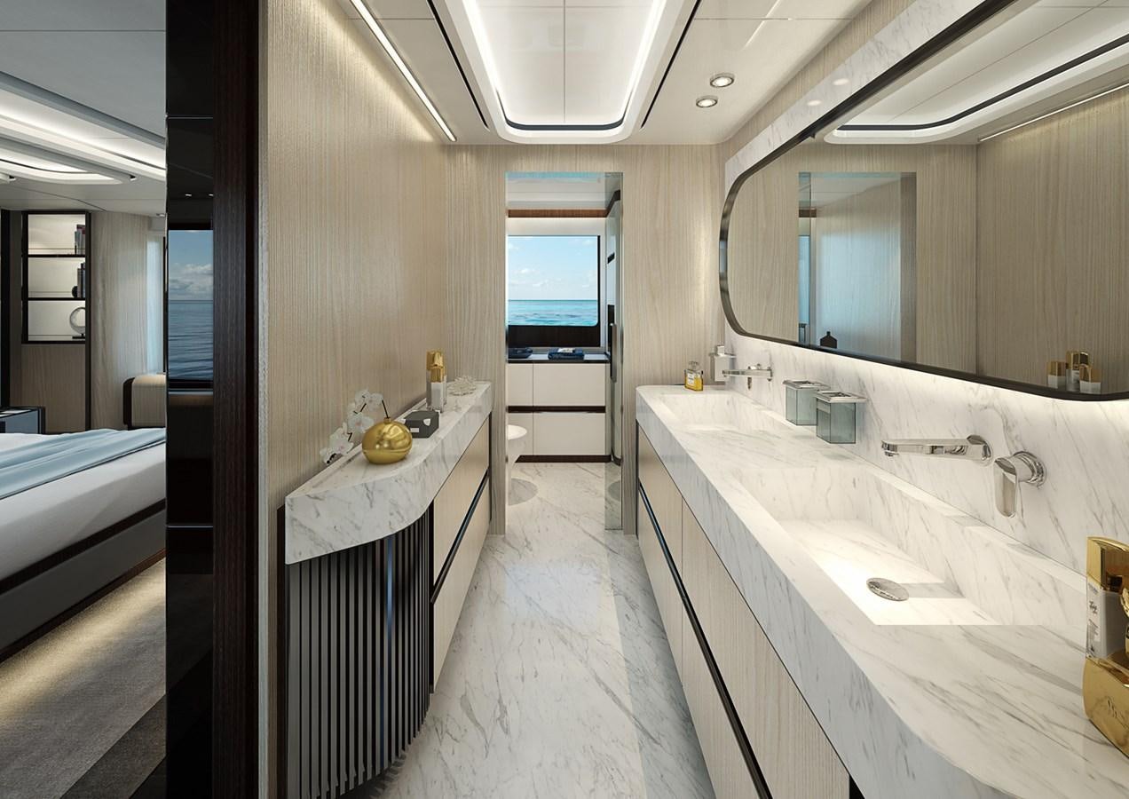 a bathroom with a sink and a bathtub aboard COLUMBUS CROSSOVER 42/01 Yacht for Sale