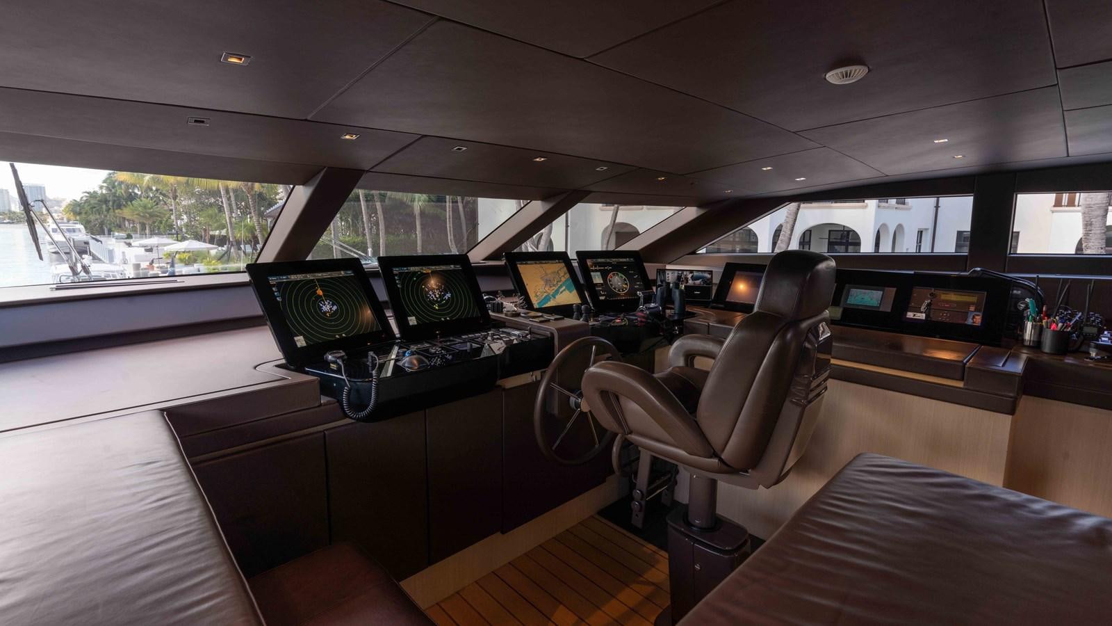 inside of a vehicle with computers aboard 106 FLYBRIDGE Yacht for Sale