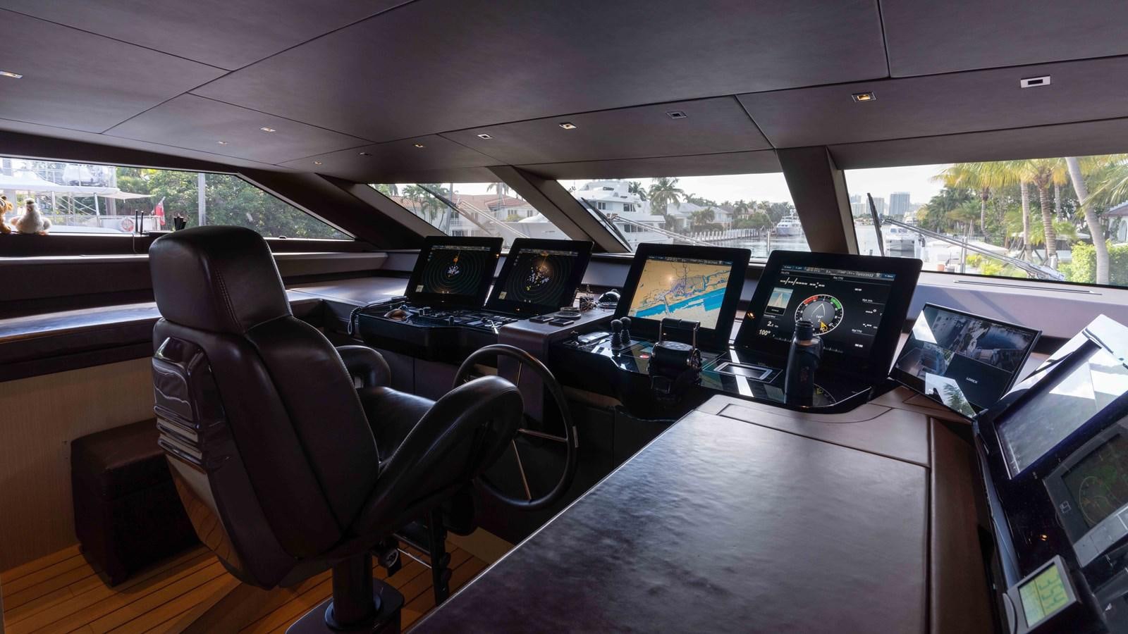 a room with many computers aboard 106 FLYBRIDGE Yacht for Sale