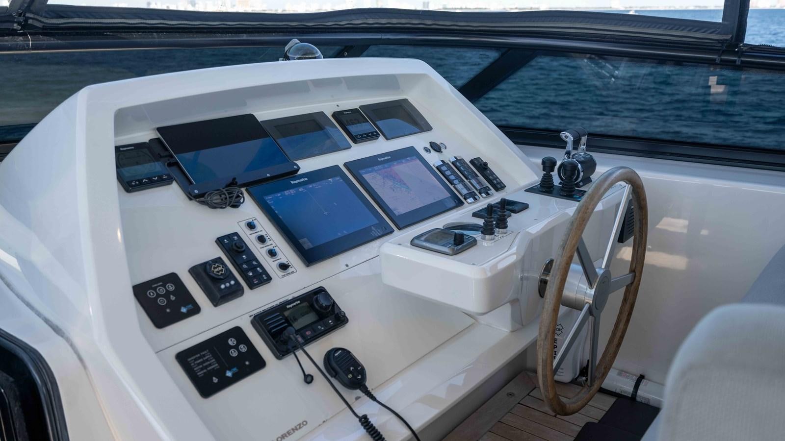 inside of a car aboard 106 FLYBRIDGE Yacht for Sale