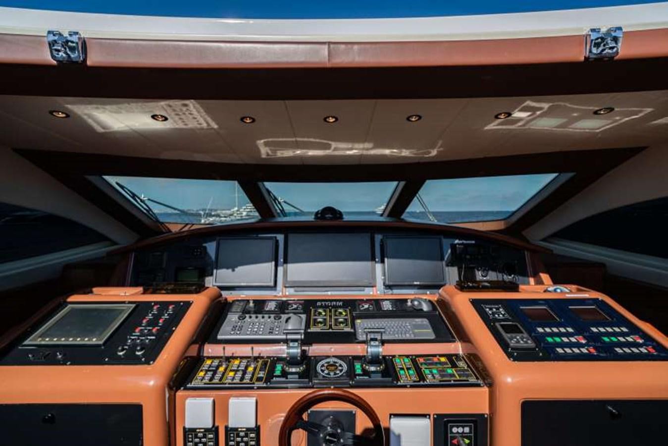 a group of electronic devices aboard STORM Yacht for Sale