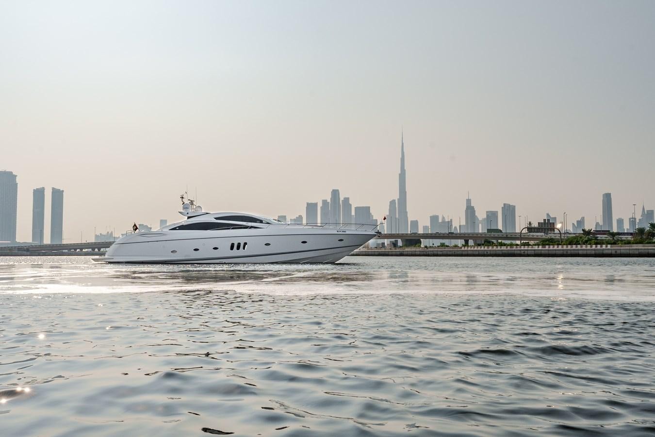 a boat on the water aboard MILA DUBAI Yacht for Sale