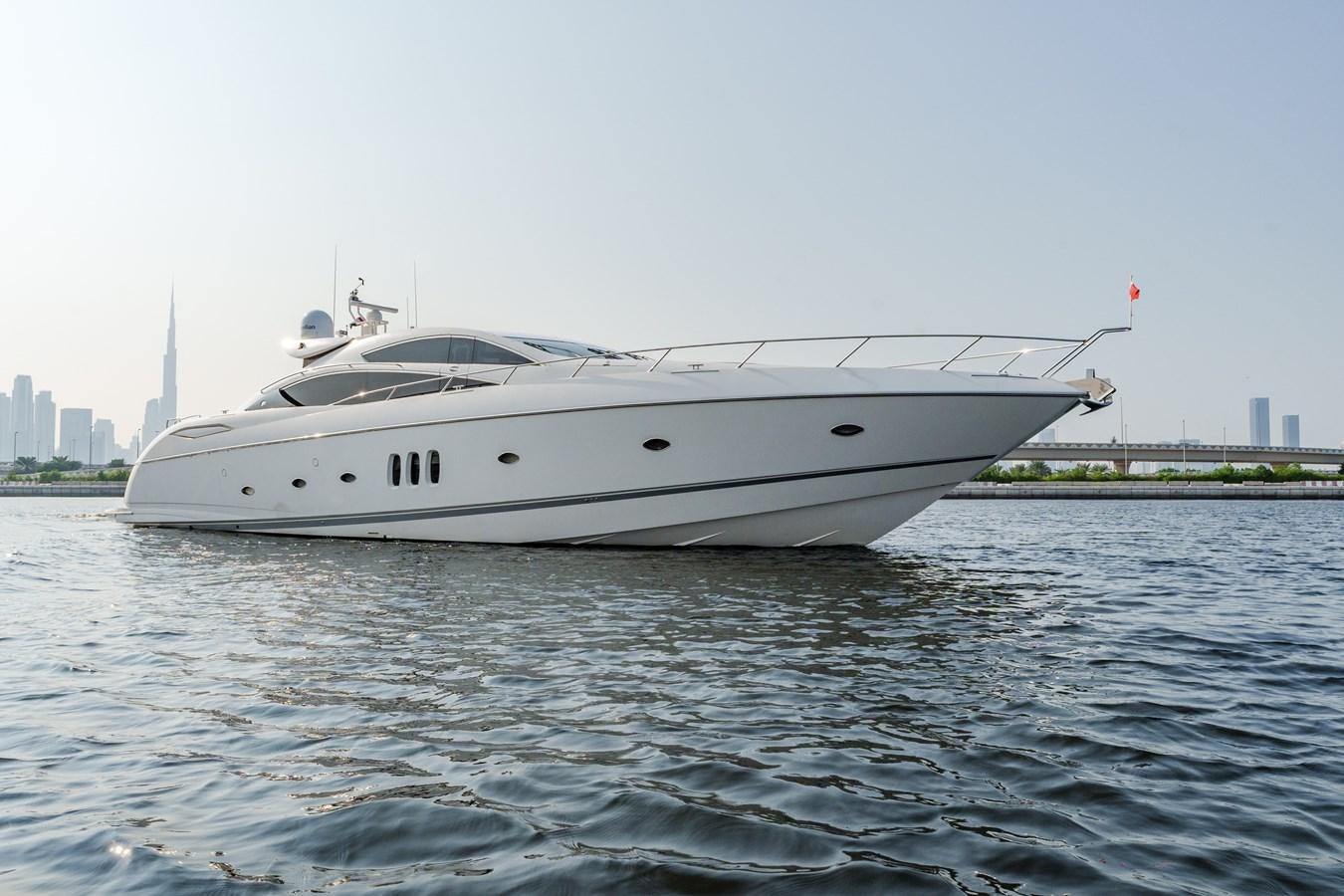 a white yacht in the water aboard MILA DUBAI Yacht for Sale