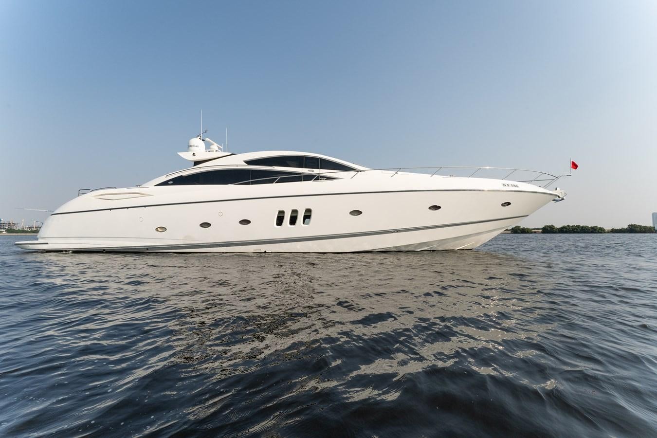 a white yacht on the water aboard MILA DUBAI Yacht for Sale
