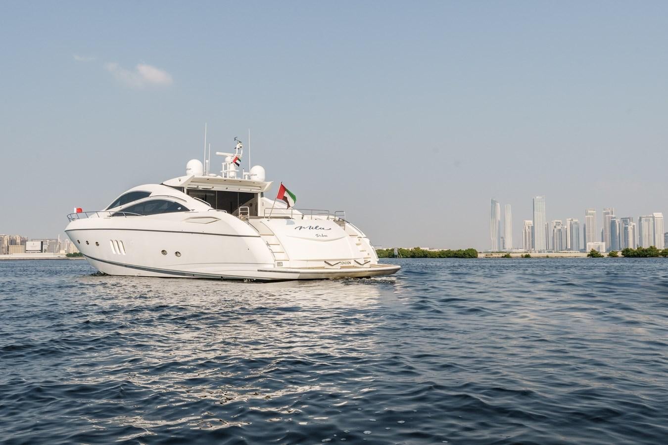 a boat on the water aboard MILA DUBAI Yacht for Sale