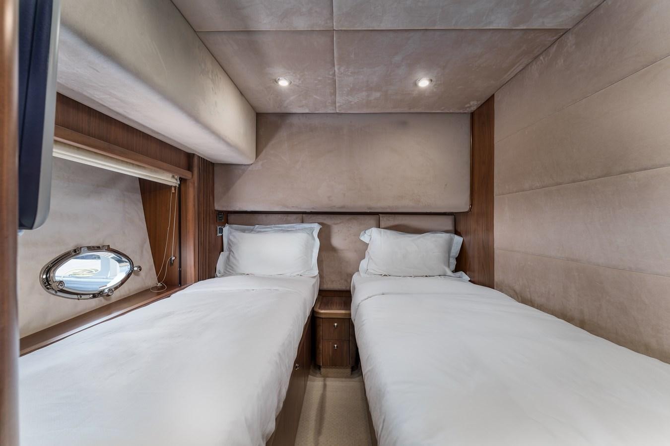 a room with two beds aboard MILA DUBAI Yacht for Sale