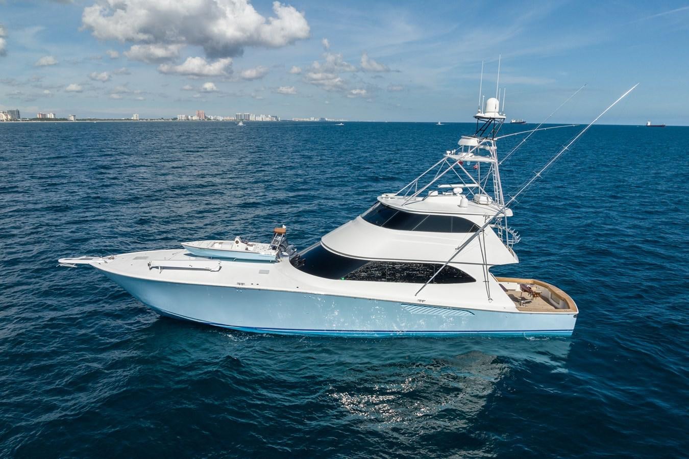 a white boat in the water aboard PANACEA Yacht for Sale