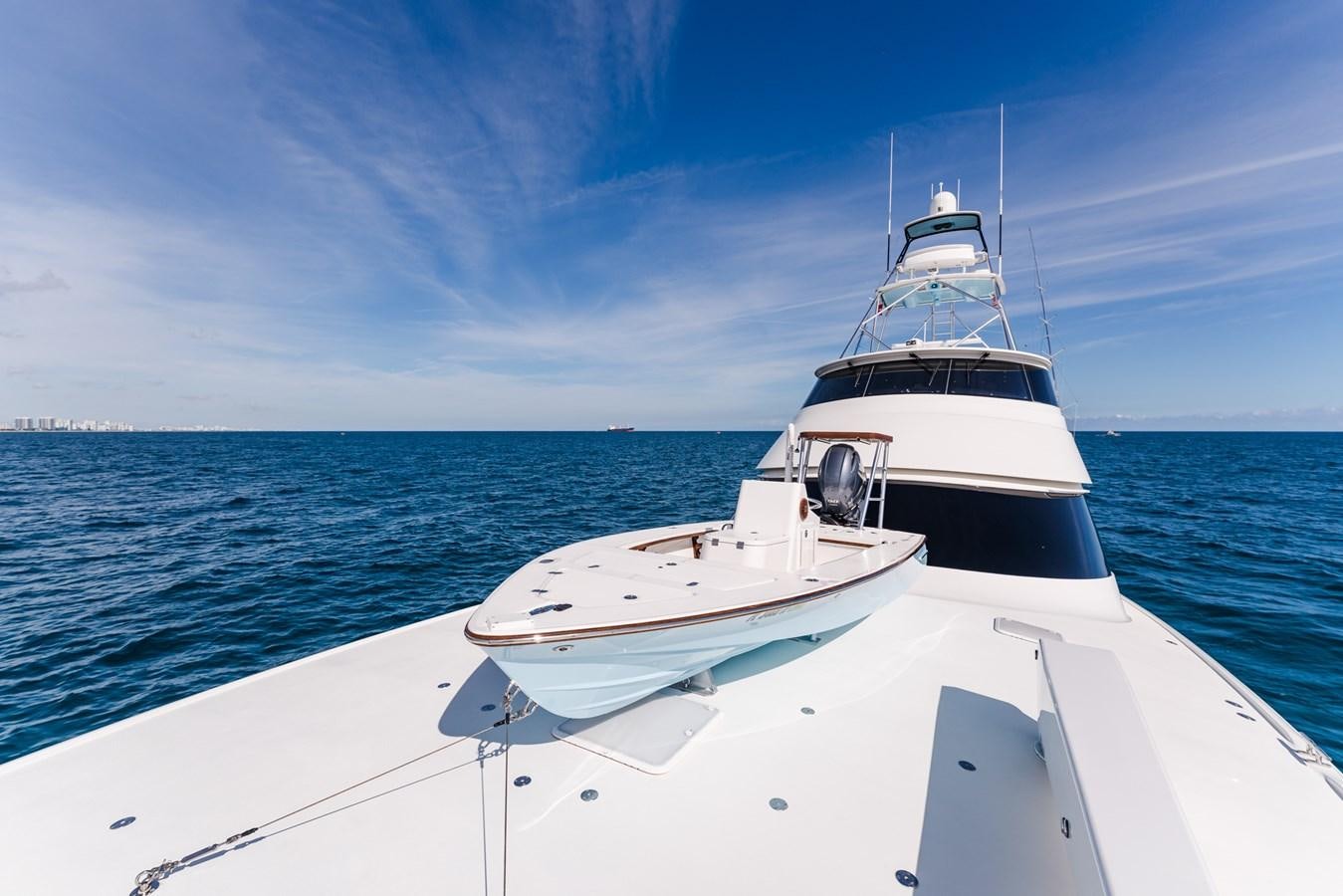 a white boat in the water aboard PANACEA Yacht for Sale