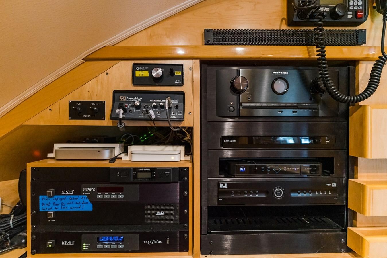 a group of electronic devices aboard PANACEA Yacht for Sale