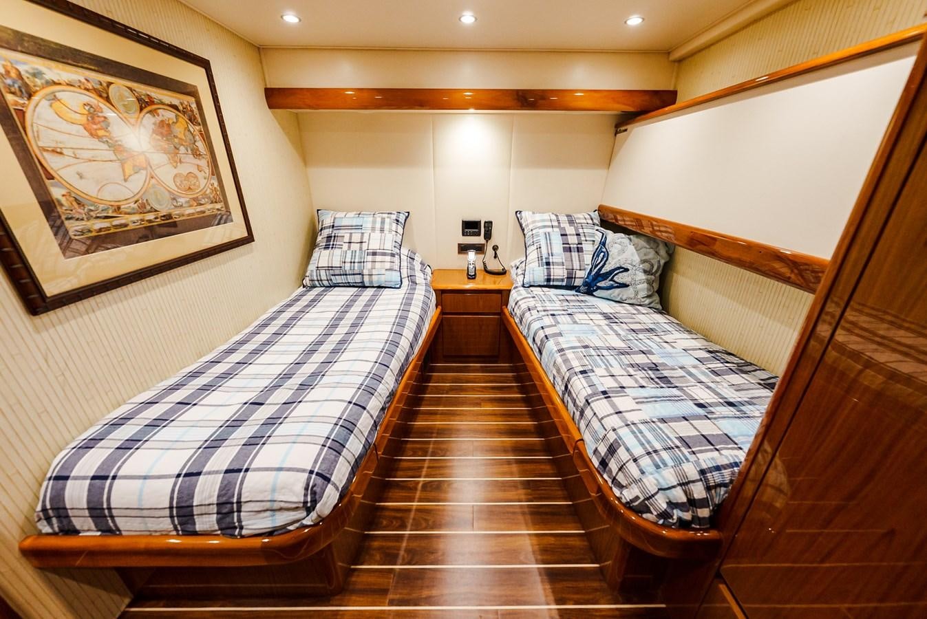 a room with two beds aboard PANACEA Yacht for Sale