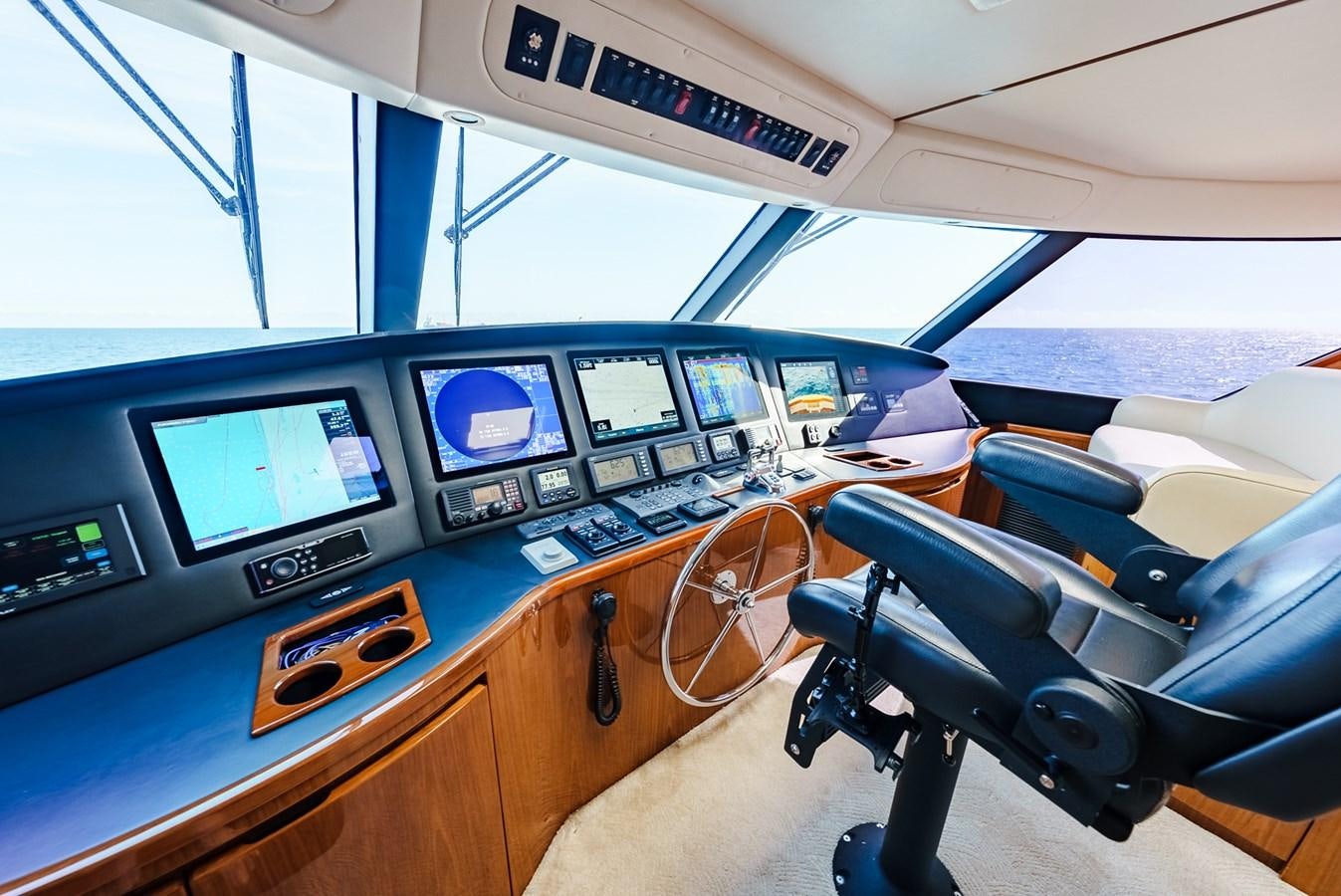 a control room with many monitors aboard PANACEA Yacht for Sale