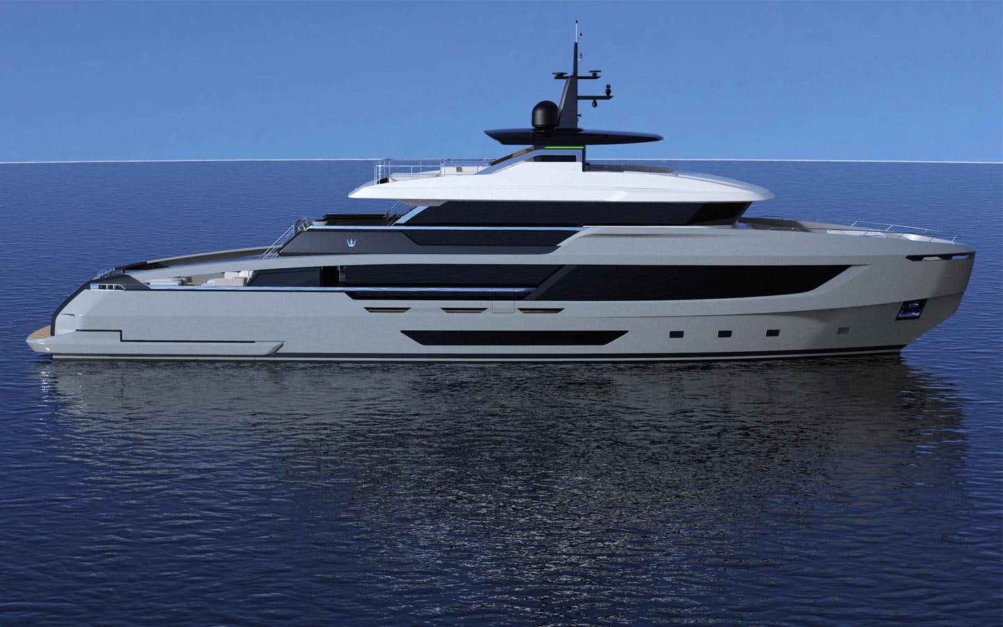 a white yacht on the water aboard DOGE LINE 400 GT #01 Yacht for Sale
