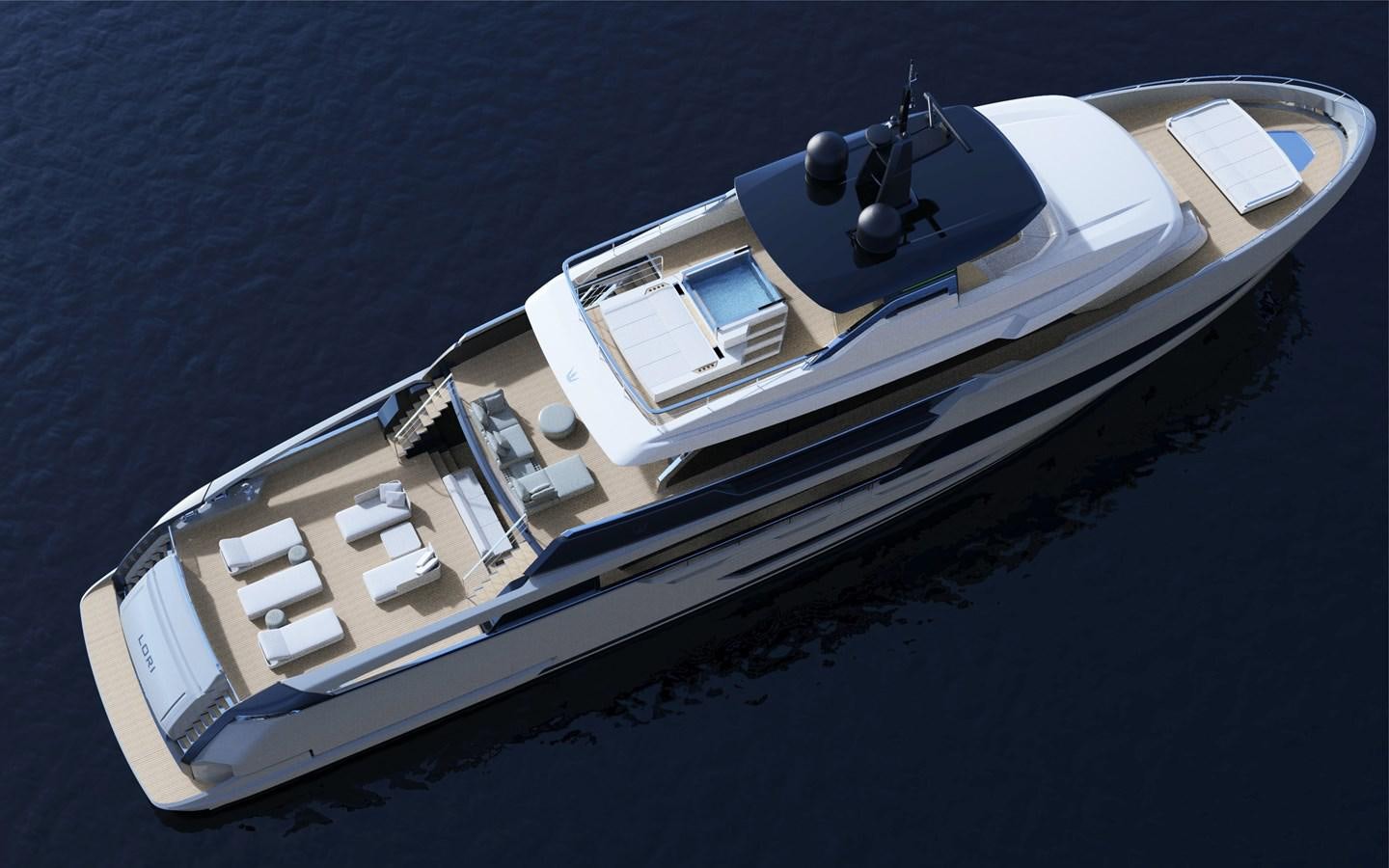a high angle view of a boat aboard DOGE LINE 400 GT #01 Yacht for Sale