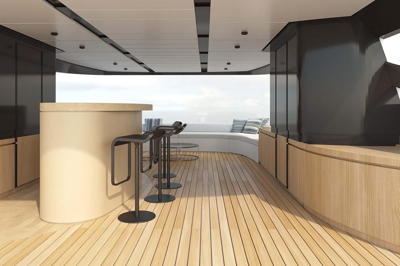 a room with a table and chairs aboard DOGE LINE 400 GT #01 Yacht for Sale