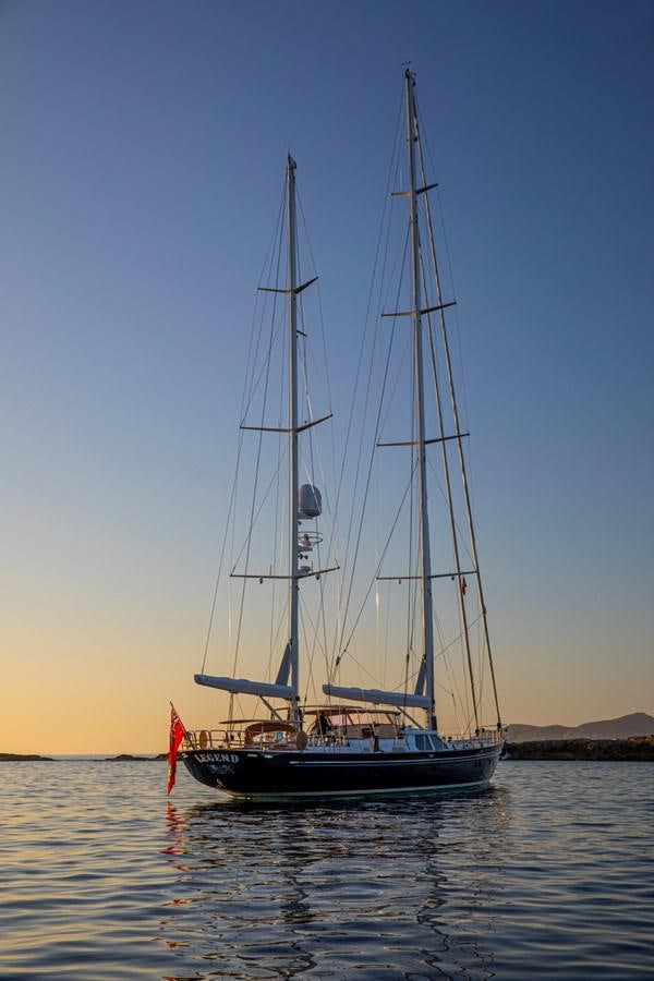 a sailboat on the water aboard LEGEND Yacht for Sale