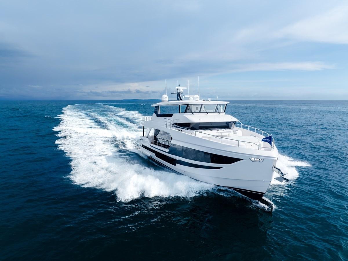 a white yacht on the water aboard FD75-709 / NOW AVAILABLE Yacht for Sale