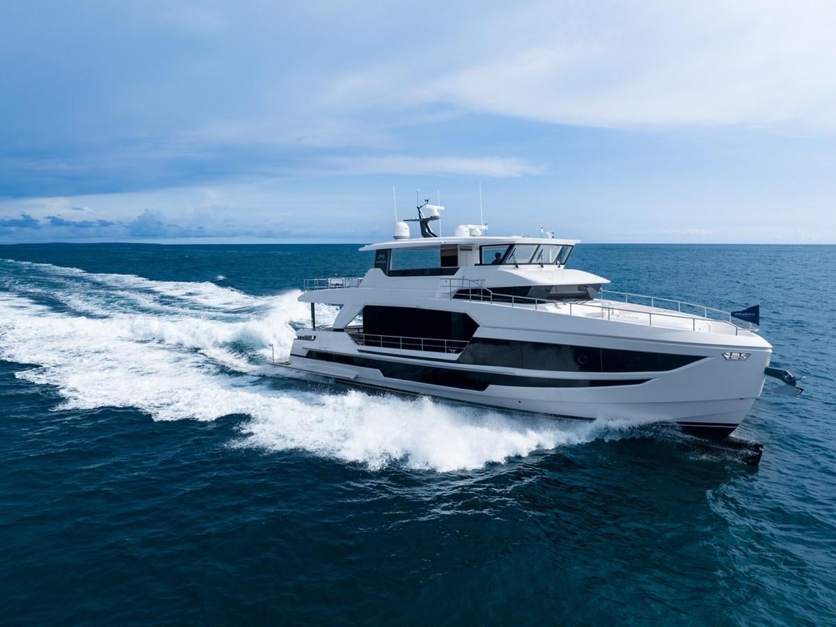 a boat on the water aboard FD75-709 / NOW AVAILABLE Yacht for Sale