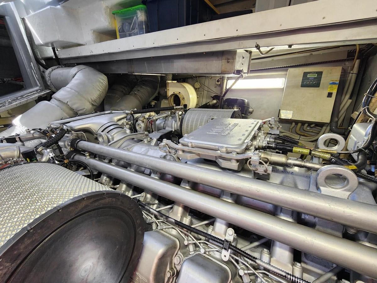 a room full of pipes aboard ALCHEMY Yacht for Sale
