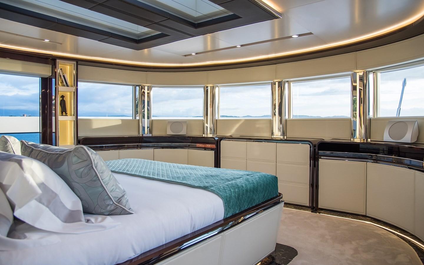 a room with a bed and a window aboard SOULMATE Yacht for Sale