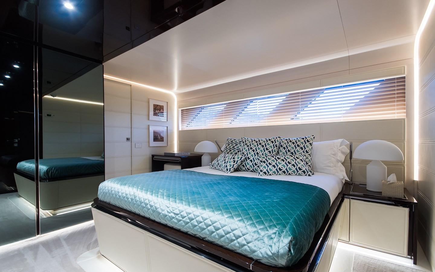 a bed in a room aboard SOULMATE Yacht for Sale