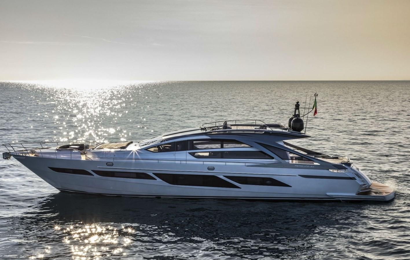 a white yacht in the water aboard 5 PALMS Yacht for Sale