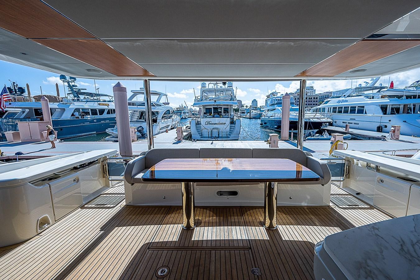a table on a boat aboard 68 NAVETTA  Yacht for Sale