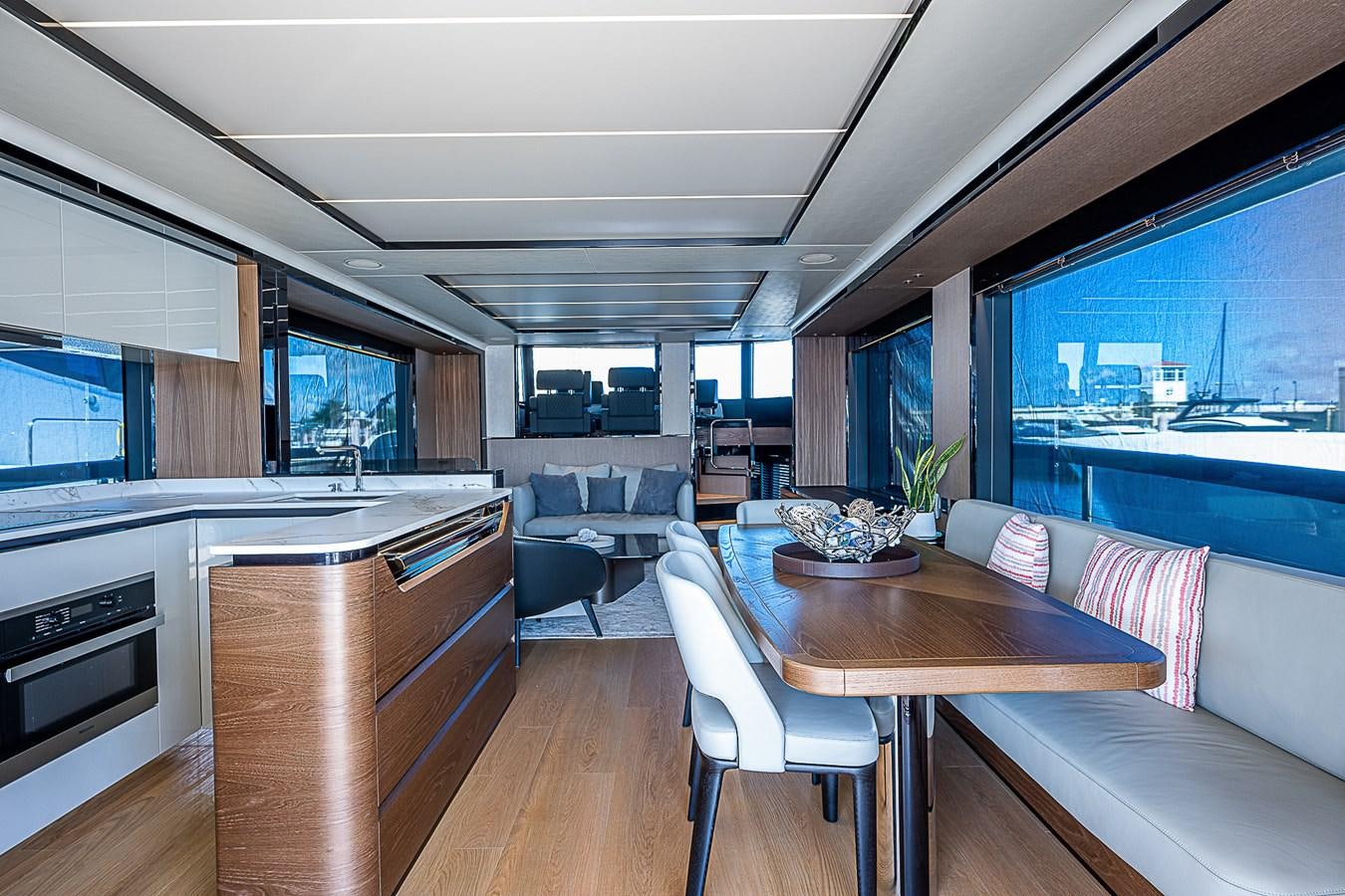 a kitchen and dining area aboard 68 NAVETTA  Yacht for Sale