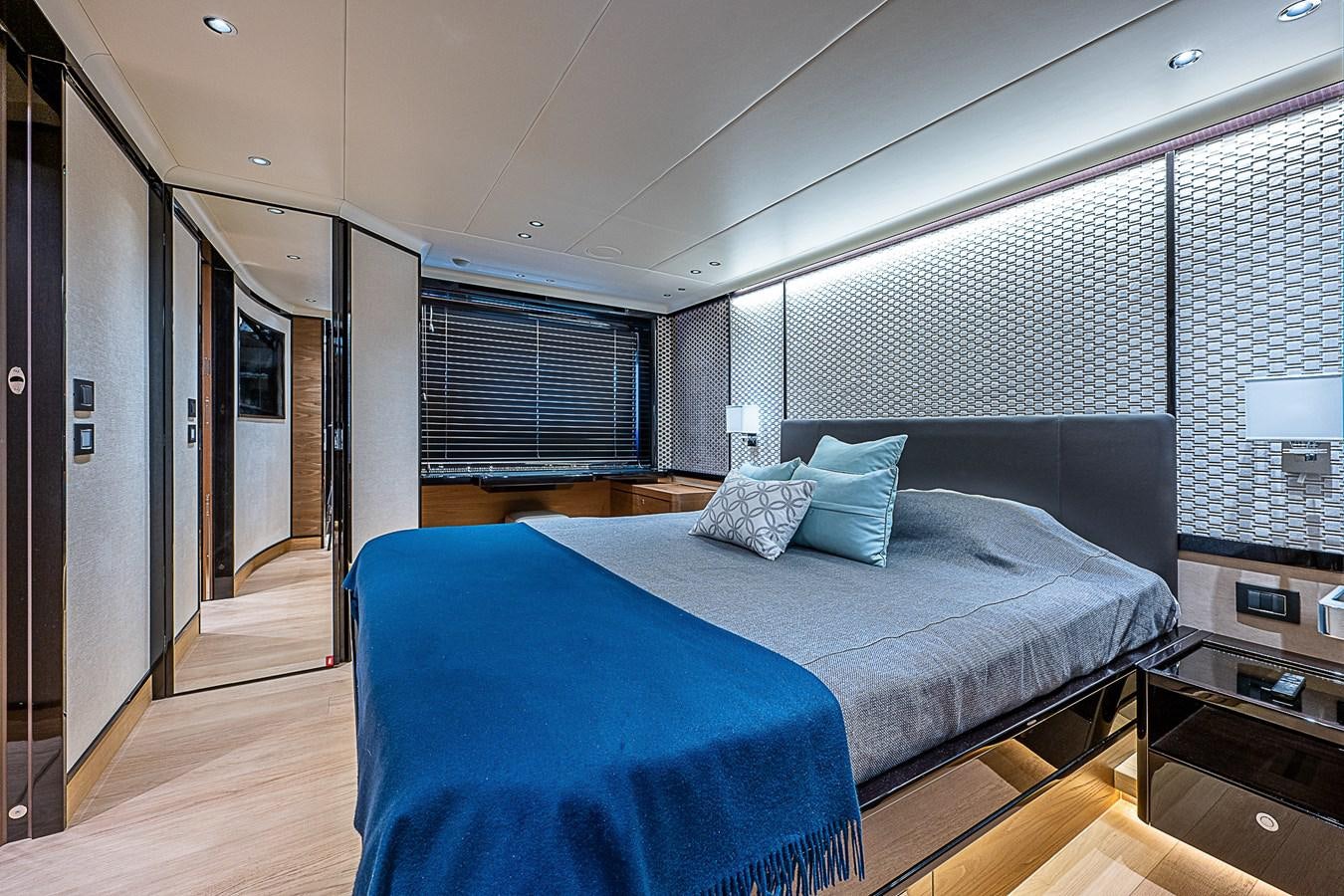 a bed in a room aboard 68 NAVETTA  Yacht for Sale