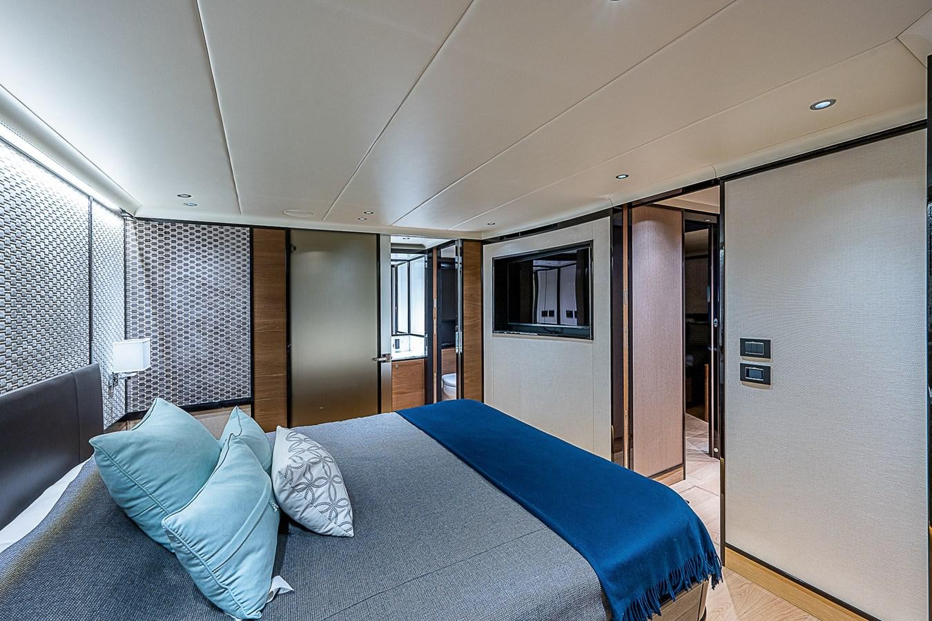 a bed in a room aboard 68 NAVETTA  Yacht for Sale