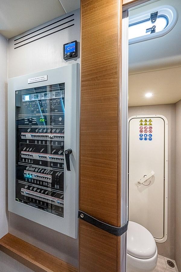 a glass door with a screen aboard 68 NAVETTA  Yacht for Sale