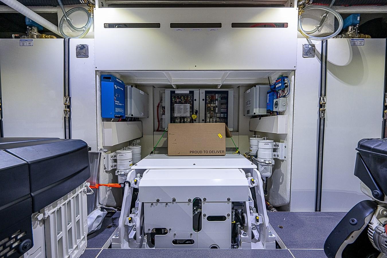 a machine with boxes on it aboard 68 NAVETTA  Yacht for Sale