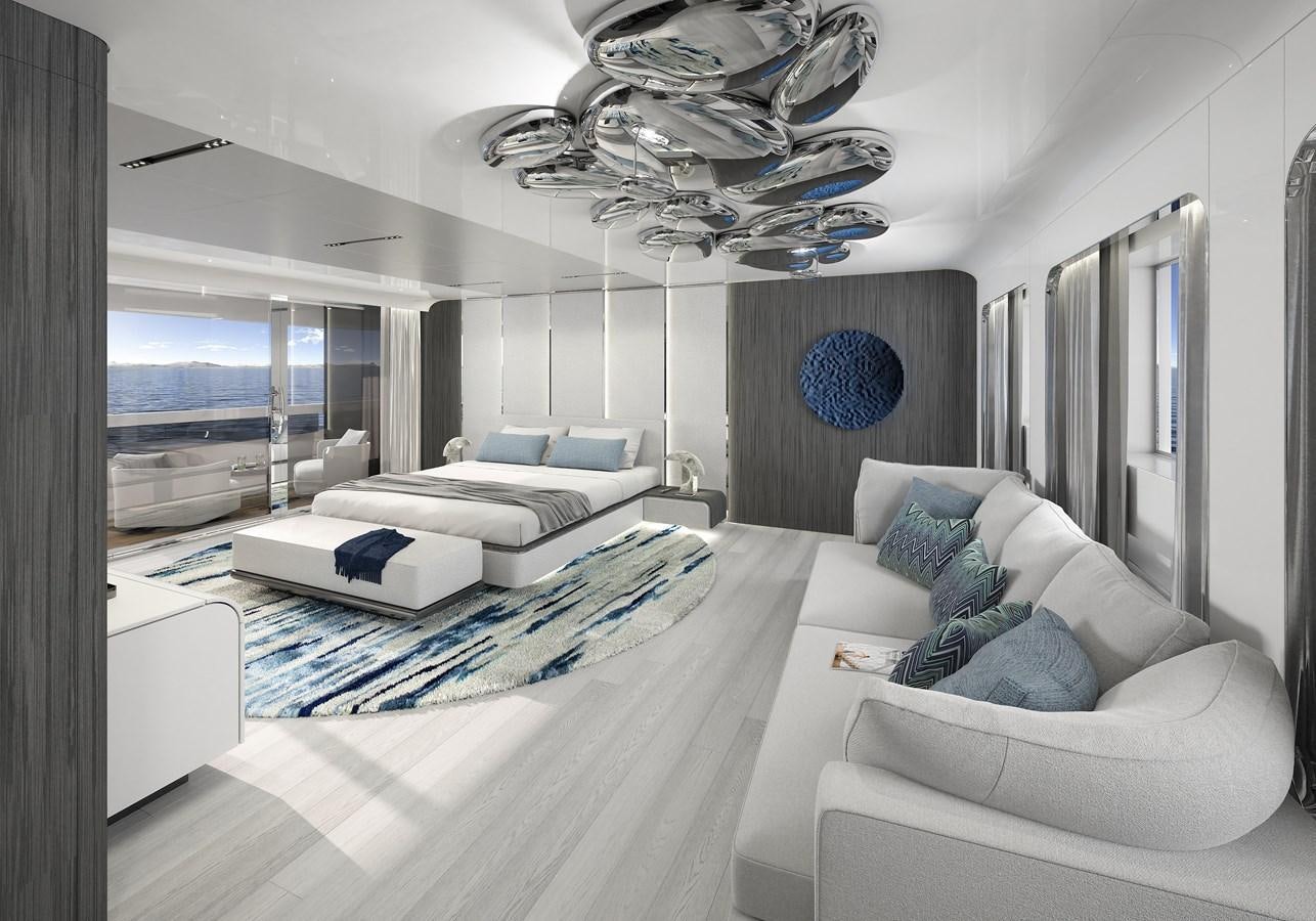 a living room with a large window aboard ADA 50 Z/01 Yacht for Sale