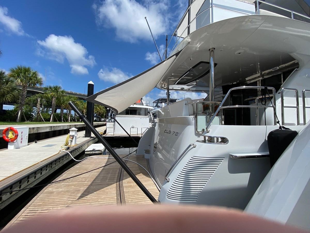a large metal boat on a dock aboard CLB72 Yacht for Sale