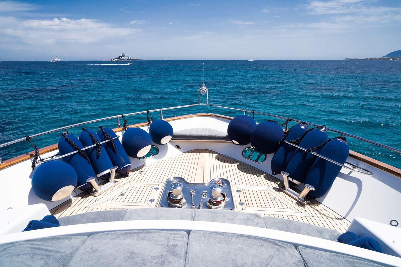 a boat with blue and black gear aboard ALEDOUTHO Yacht for Sale