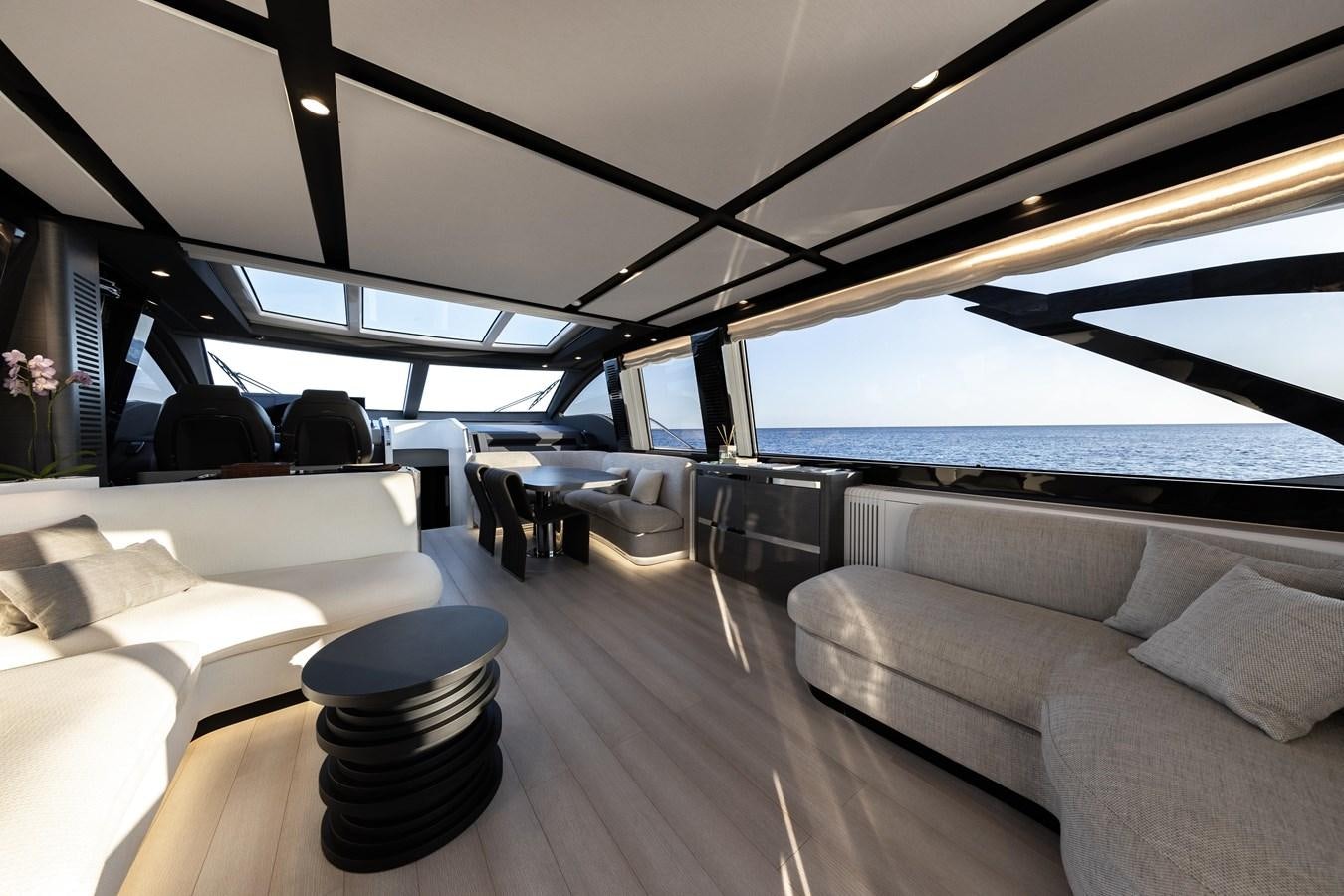 inside of a car aboard NEVER GIVE UP Yacht for Sale