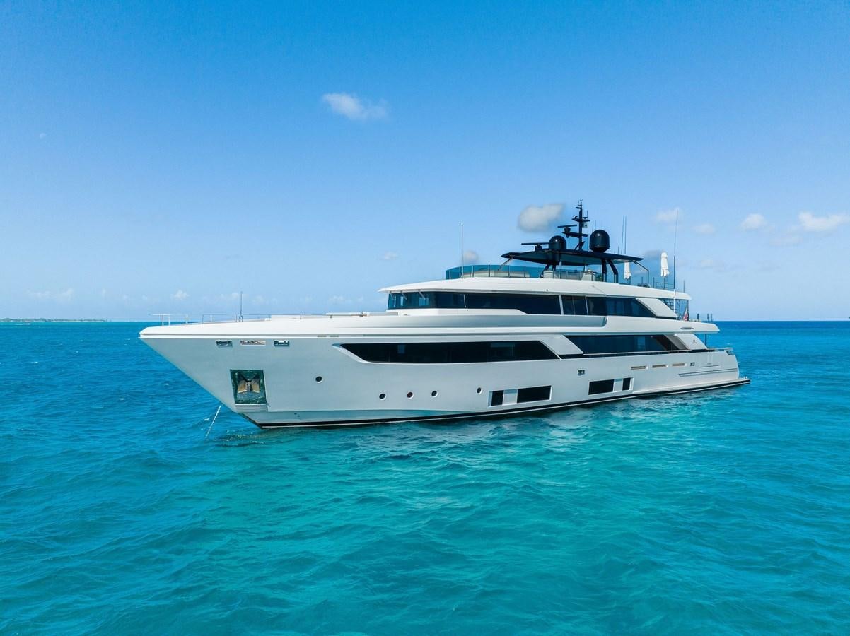 a white yacht in the water aboard ASANTE Yacht for Sale