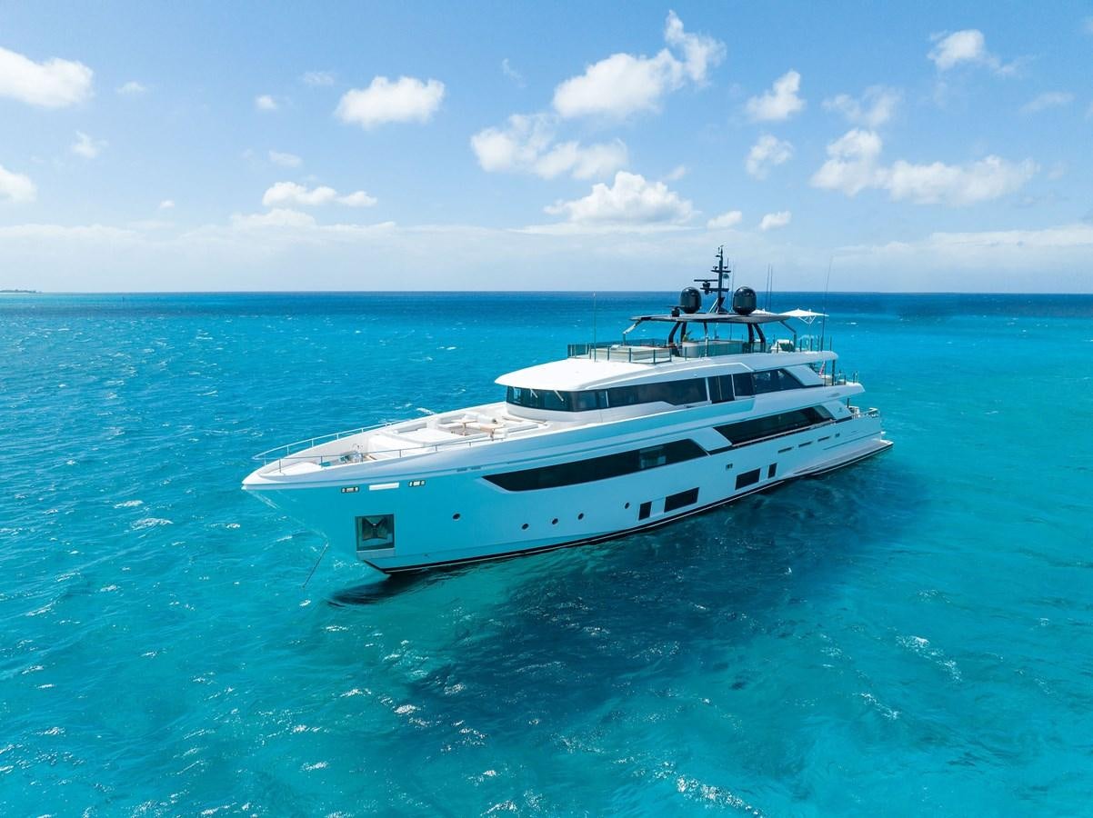 a white yacht in the water aboard ASANTE Yacht for Sale