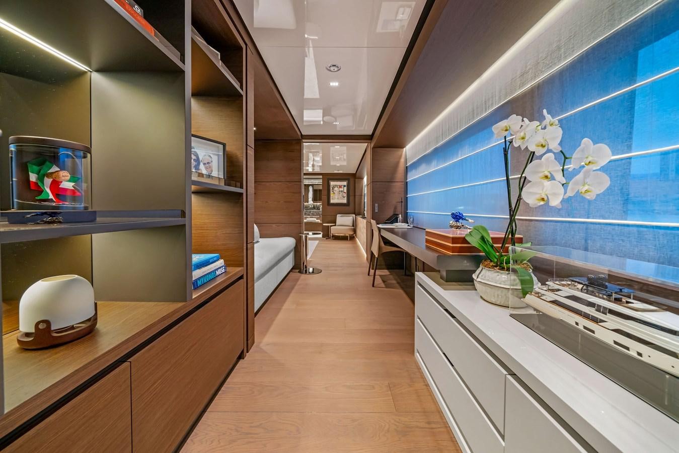 a room with a table and chairs aboard ASANTE Yacht for Sale