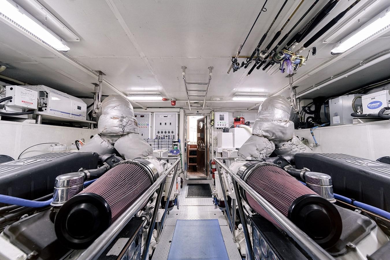 a large room with tanks and barrels aboard DARK HORSE Yacht for Sale