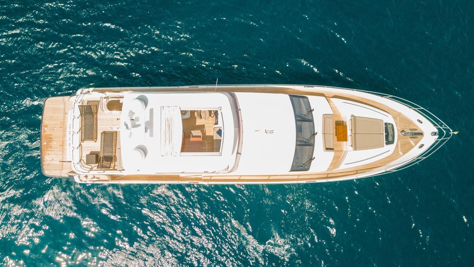 a space ship in outer space aboard PICHOS III Yacht for Sale