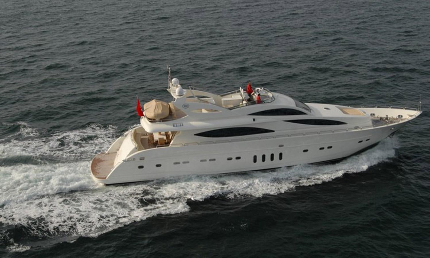a white yacht in the water aboard CORAL Yacht for Sale