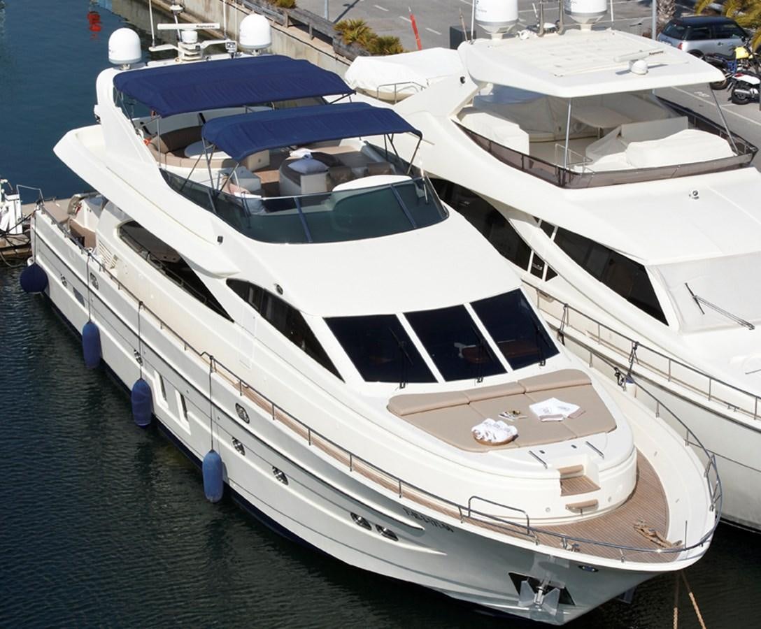 a group of boats in a harbor aboard BARBASILDA Yacht for Sale