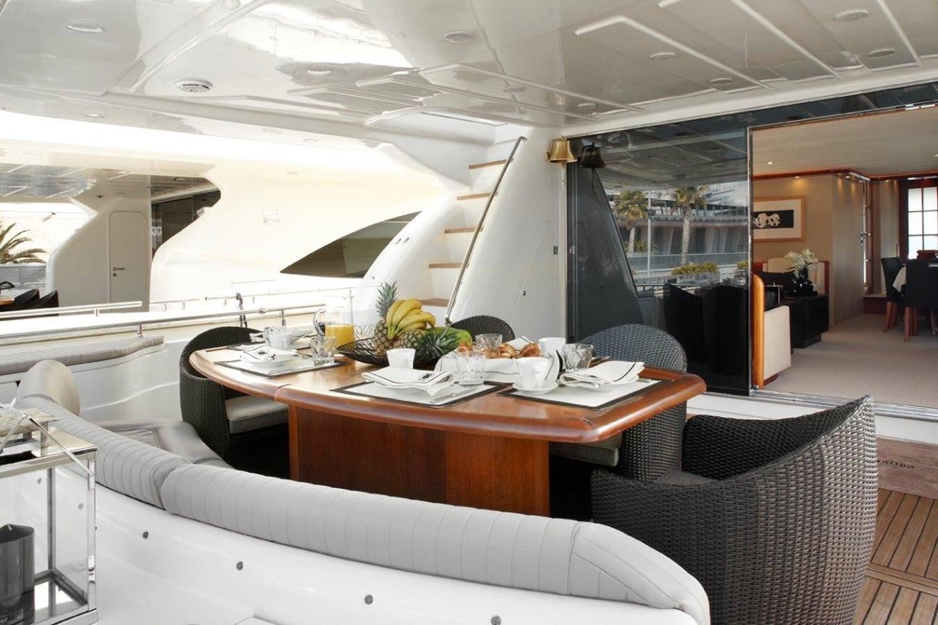 a room with a table and chairs aboard BARBASILDA Yacht for Sale