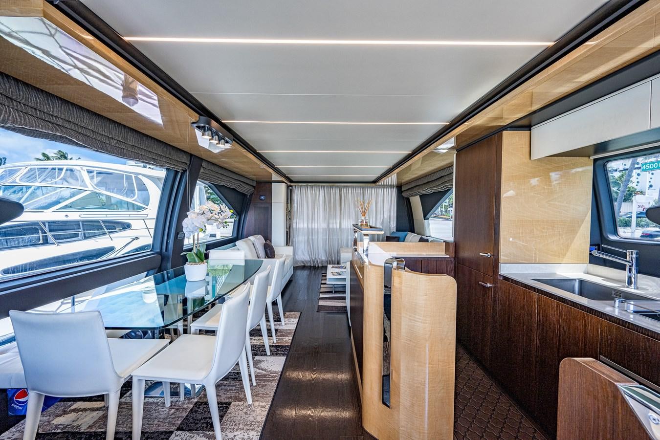 inside of a train car aboard STAYSEA Yacht for Sale