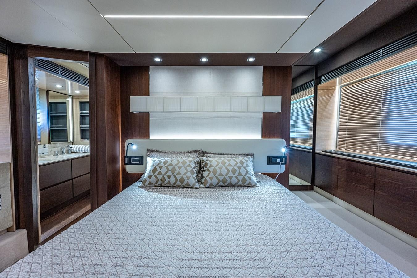 a bed in a room aboard STAYSEA Yacht for Sale