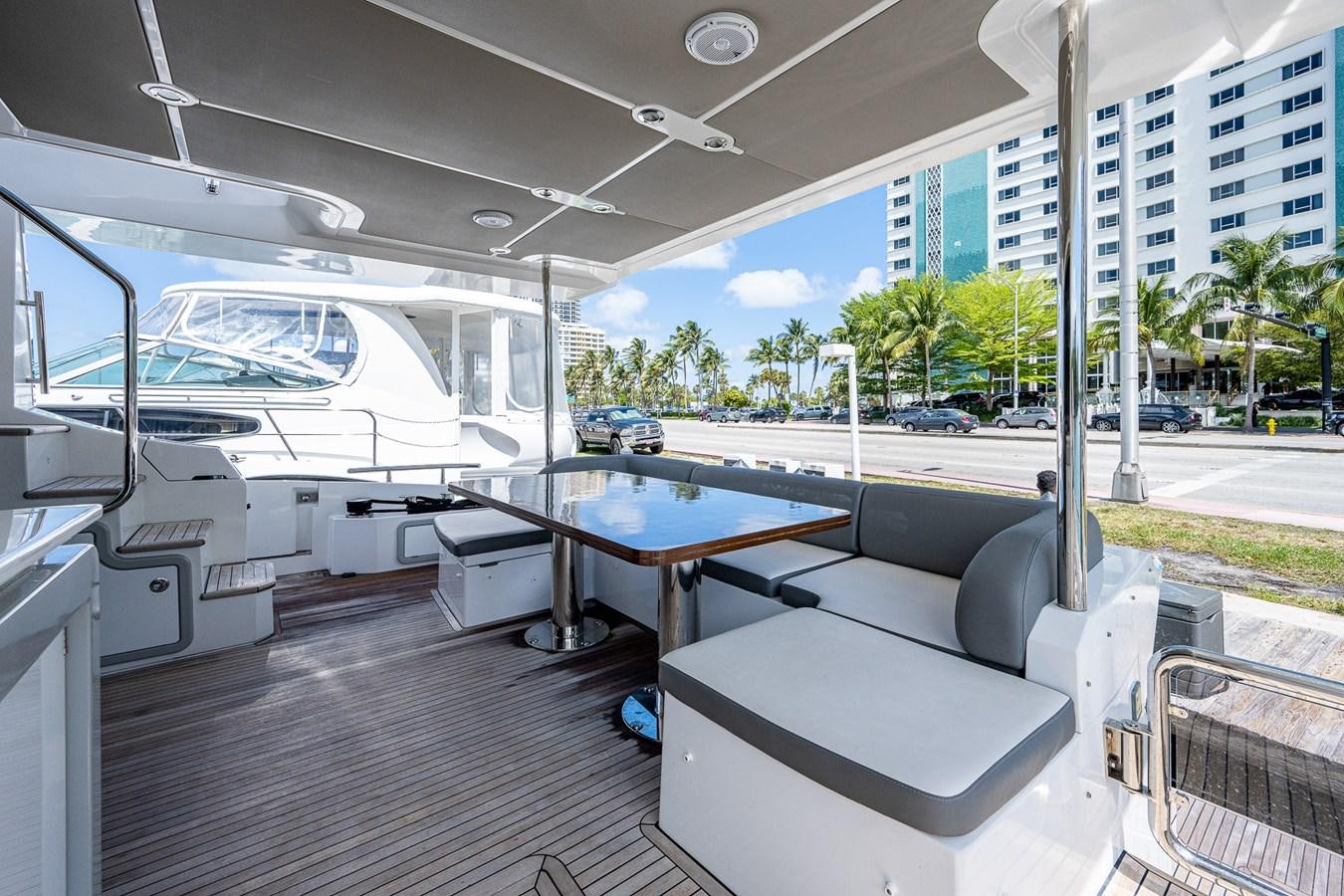 a boat on a deck aboard STAYSEA Yacht for Sale
