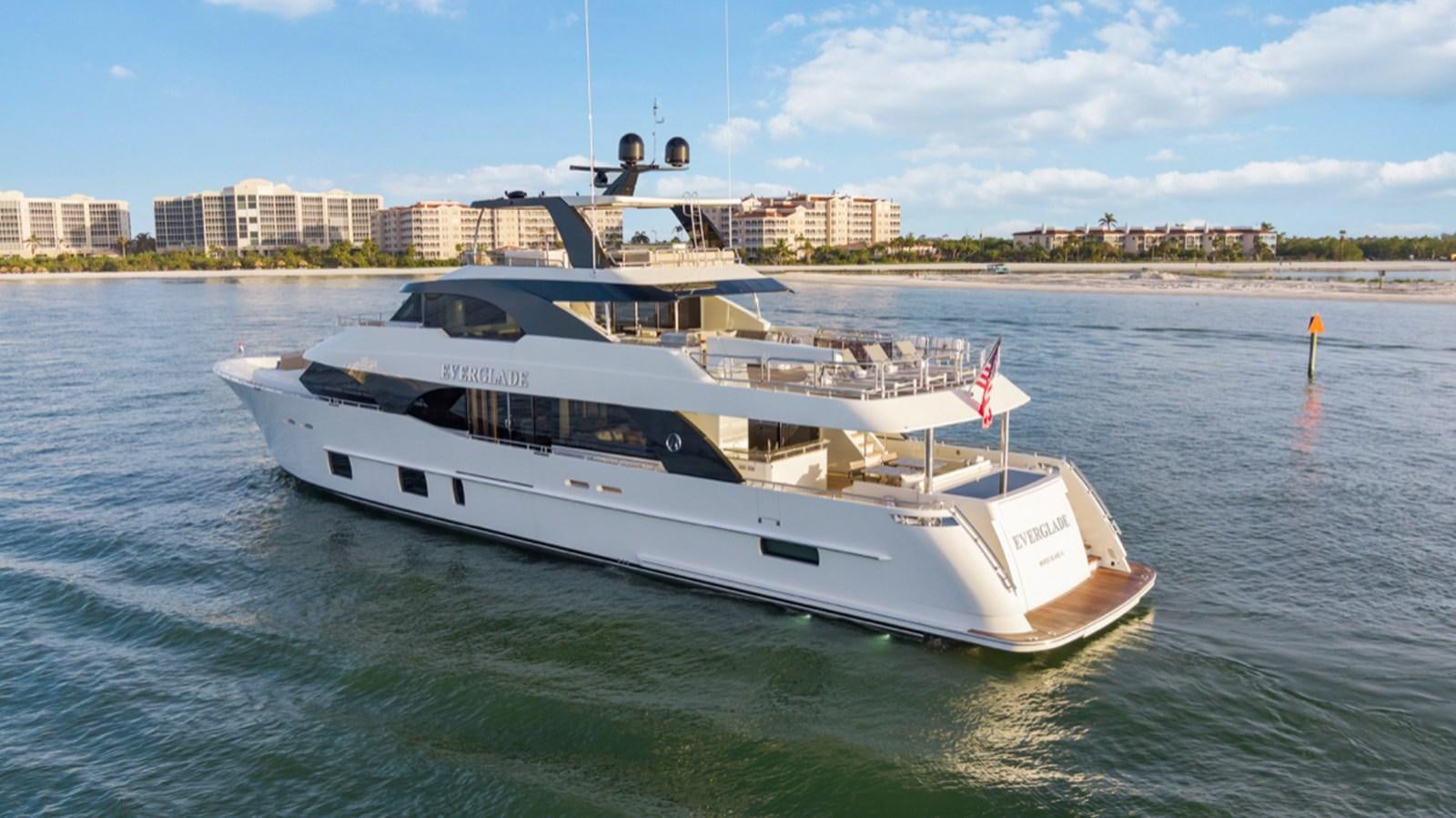 a boat in the water aboard EVERGLADE Yacht for Sale