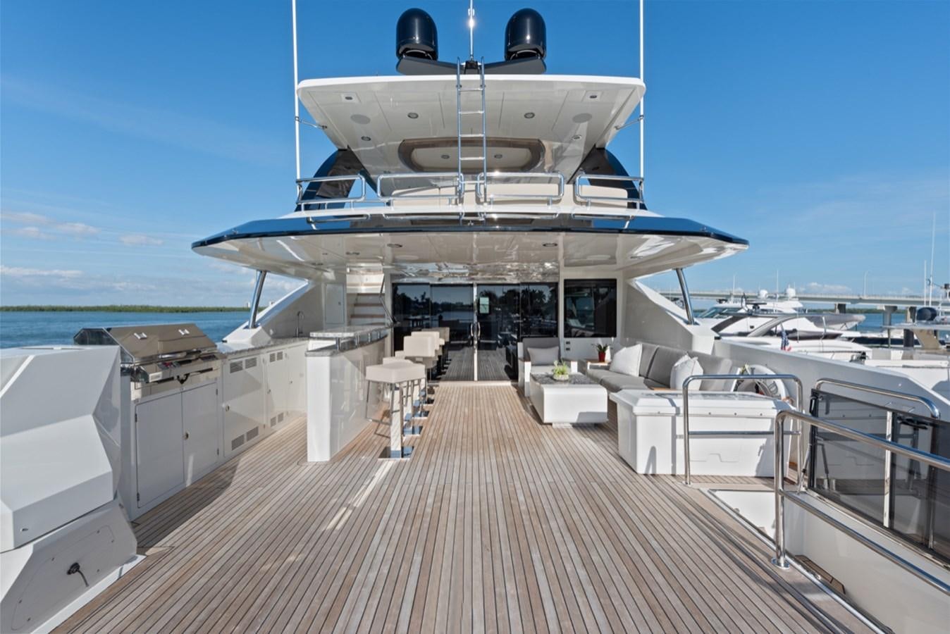 a boat on a deck aboard EVERGLADE Yacht for Sale