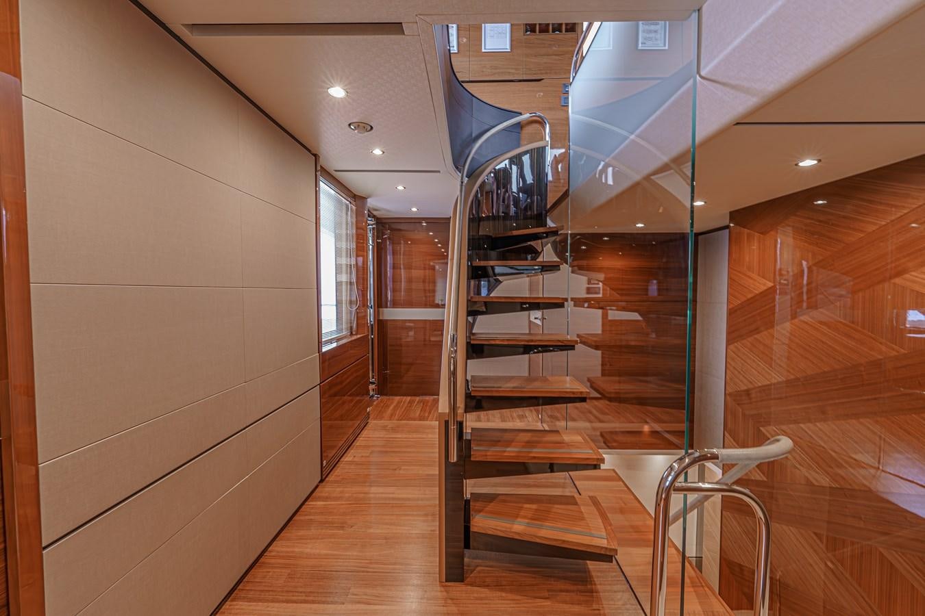 a set of stairs in a building aboard AVALON Yacht for Sale