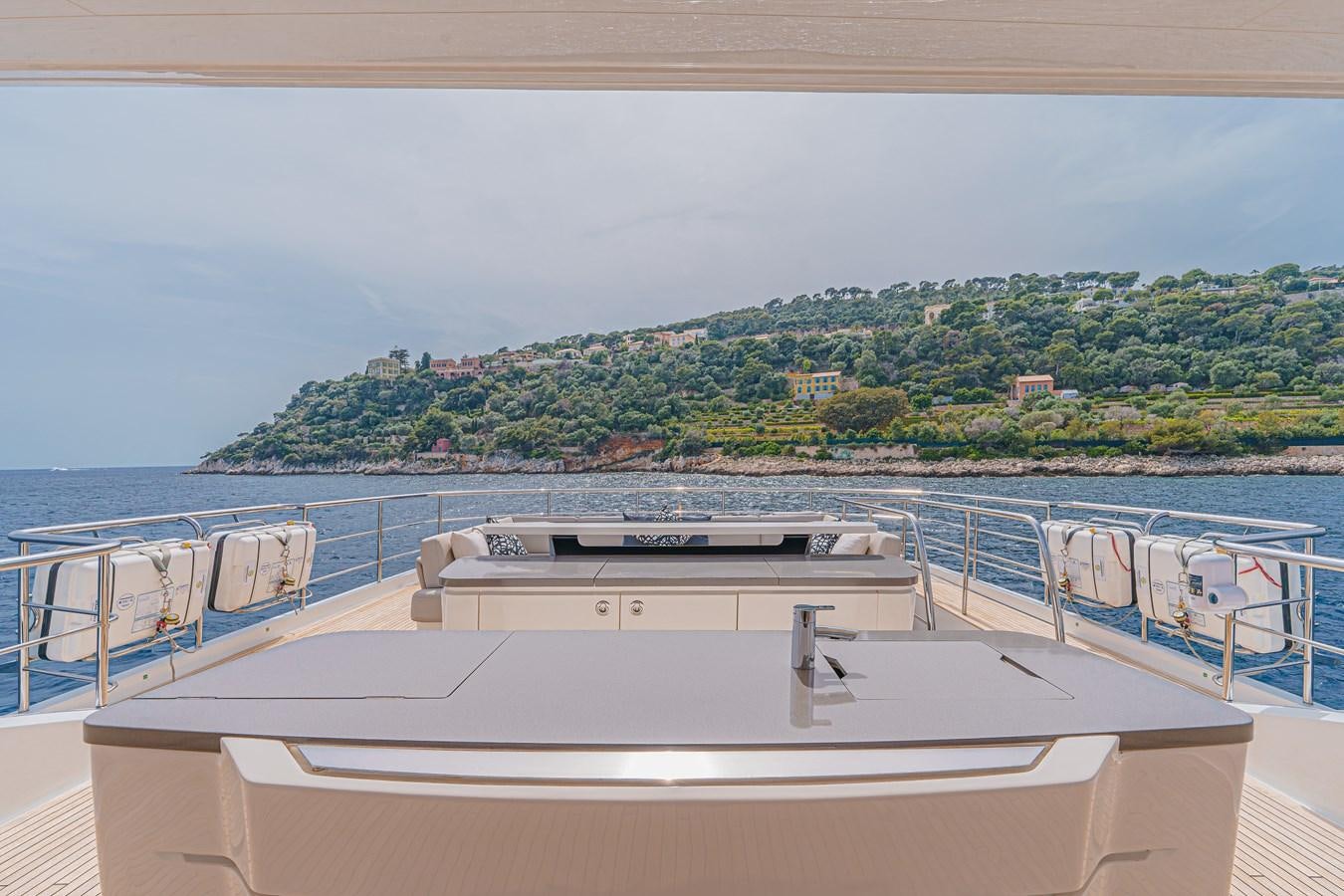 a boat on a deck aboard AVALON Yacht for Sale